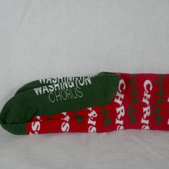 Sock Club Washington Chorus Merry Christmas Sock NWT Made USA Red Green Cotton - Picture 3 of 6